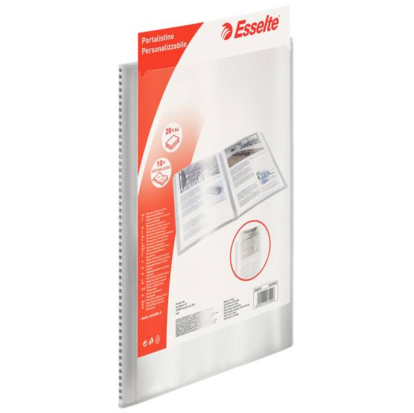 Portalistino Personalizzabile Esselte - 22x30 cm - 20 Buste - 395472040 (Trasparente)-0