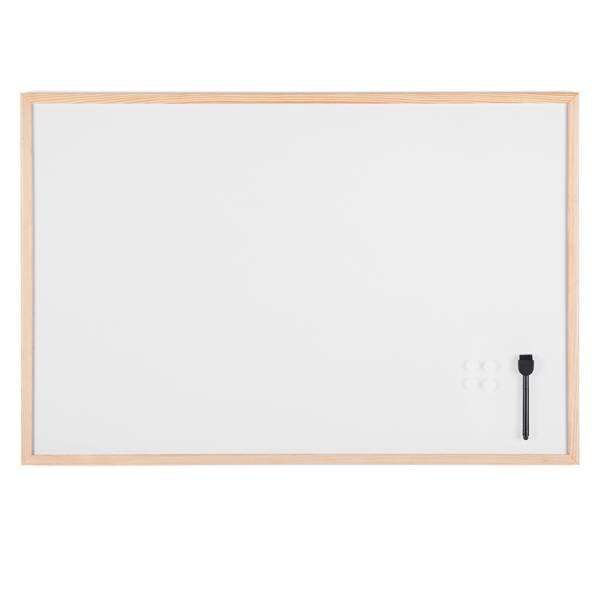Lavagna bianca magnetica - 60x90 cm - cornice legno - bianco - Starline-0