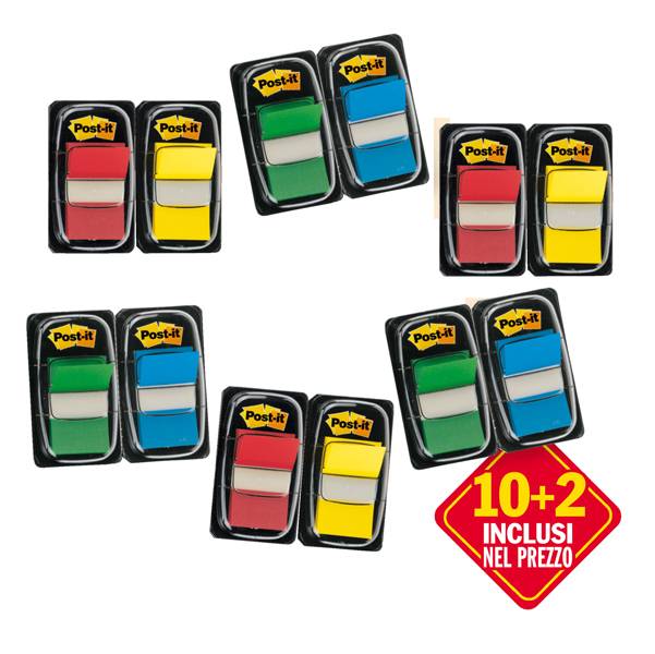Segnapagina Post-it Index 680 3M - 25,4x43,6 mm - 23807 (Assortiti Conf. 10+2)-0