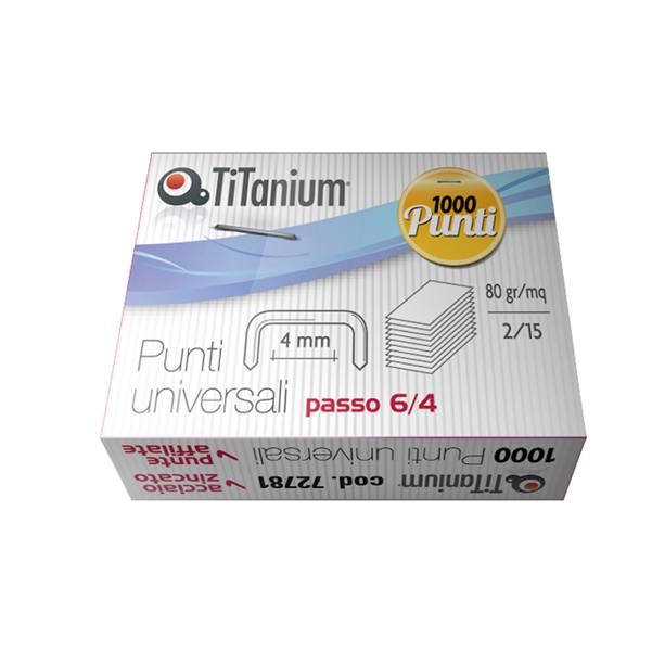 Punti Metallici per Cucitrice Titanium - 6/4 - TI1002T (Conf. 10000)-0