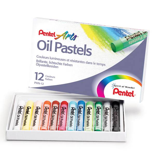 Pastelli a Olio Pentel - 8 mm - 0100524 (Assortiti Conf. 12)-0