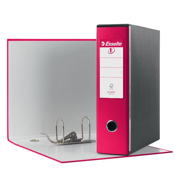 Registratori con custodia Esselte G53 Eurofile commerciale Dorso 8 cm cartone rivestito in PP fucsia - 390753900-0