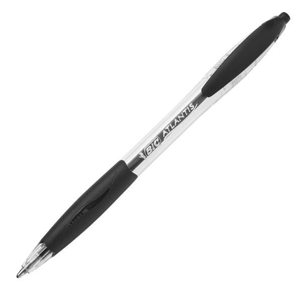 Bic Atlantis Classic Retractile Boligraph - Punta da 1 mm - Corpo trasparente con presa - colore nero-0