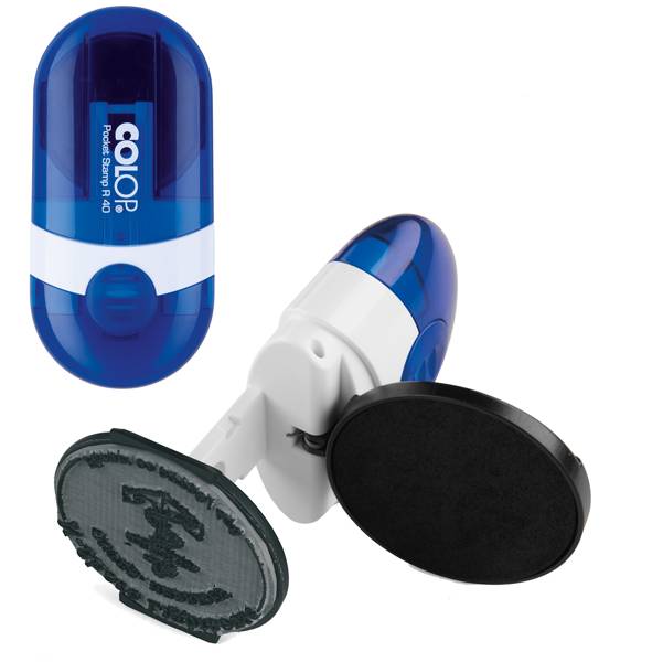 Timbro Tascabile Autoinchiostrante Pocket Stamp R40 Colop - 40 mm - POCKET.R40.BLU (Blu)-0