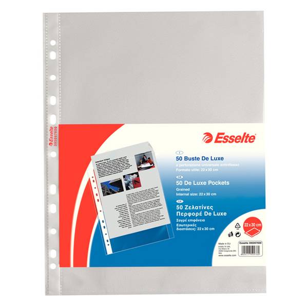 Busta ppl for. univ. Esselte deluxe 22x30 antiriflesso pz.50
