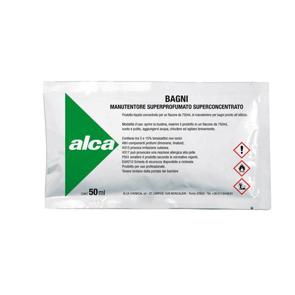 Manutentore Bagni in Bustina Linea Monodose Alca - ALC1039 (Superprofumato 50 ml)-0