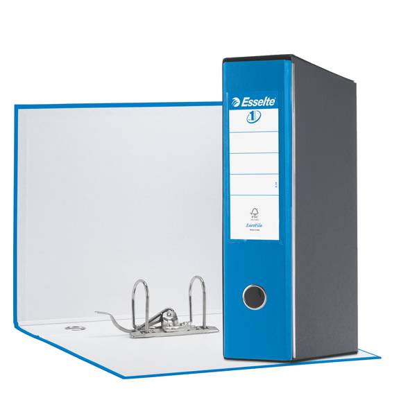 Registratore Eurofile G55 Esselte - Protocollo - Dorso 8 - 23x33 cm - 390755910 (Blu Vivida)-0