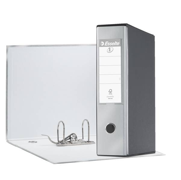 Registratore Eurofile G55 Esselte - Protocollo - Dorso 8 - 23x33 cm - 390755970 (Grigio Metallizzato)-0