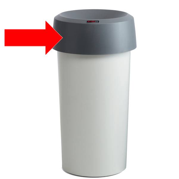Coperchio per contenitore Modo Round - con fermasacco - 38x15 cm - anello grigio - Rotho-0