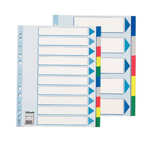Separatori in Mylar Esselte - A4 Maxi - 10 Tasti - 15267 (Multicolore)-0