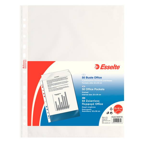 Busta ppl for. univ. Esselte Office 22x30 antiriflesso pz.50