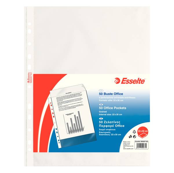 Busta ppl for. univ. Esselte Office 22x30 antiriflesso pz.50-0