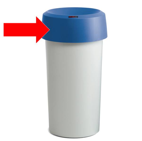 Coperchio per contenitore Modo Round - con fermasacco - 38x15 cm - anello blu - Rotho-0