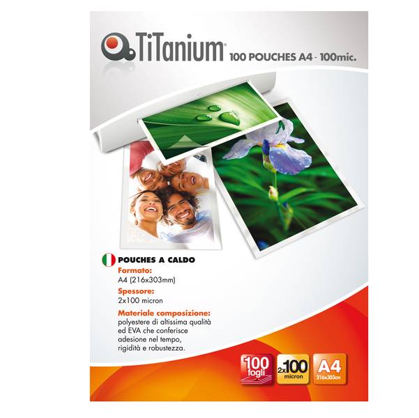 Pouches per Plastificatrici Titanium - A4 - 100 micron - PP500-02T (Trasparente Conf. 100)-0