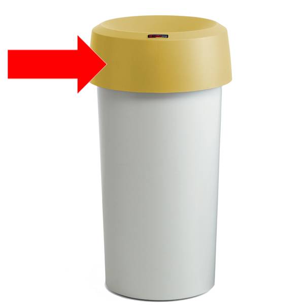 Coperchio per contenitore Modo Round - con fermasacco - 38x15 cm - anello giallo - Rotho-0