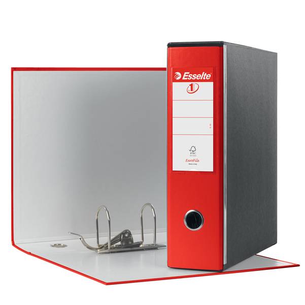 Registratore con custodia Esselte G53 Eurofile commerciale Dorso 8 cm cartone rivestito in PP rosso - 390753160-0