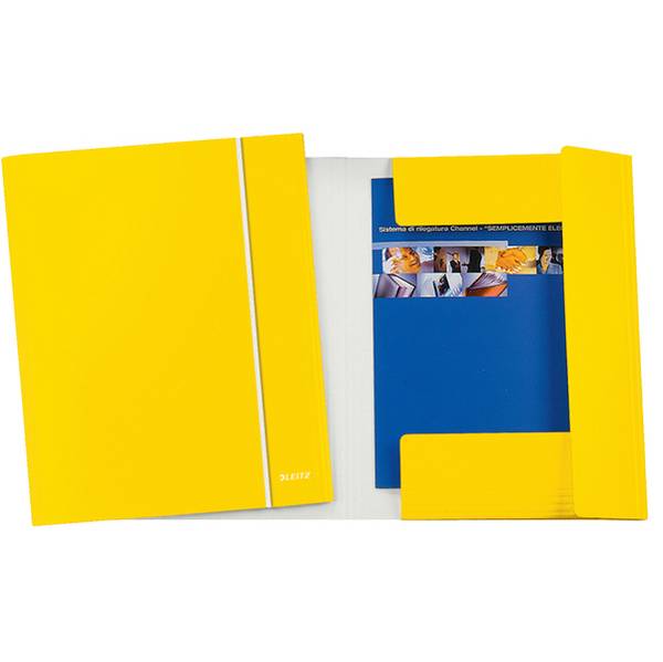 Cartella 3 Lembi con Elastico WoW Leitz - 39830016 (Giallo Conf. 5)