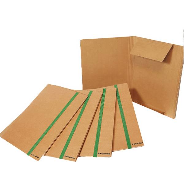 Cartellina 3 Lembi con Elastico Piatto Starline - 25x35 cm - 1403 (Avana Conf. 5)