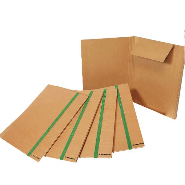 Cartellina 3 Lembi con Elastico Piatto Starline - 25x35 cm - 1403 (Avana Conf. 5)-0