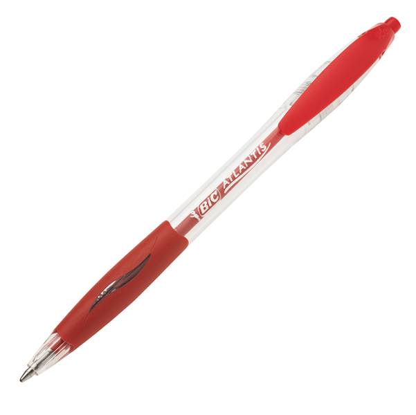 Bic Atlantis Classic Retractile Boligraph - Tnu 1 mm - Corpo trasparente con presa - colore rosso-0