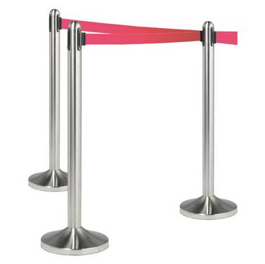 Colonnina Separa Code Securit - RS-RT-RVS-RD-SET (Acciaio con Nastro Rosso)