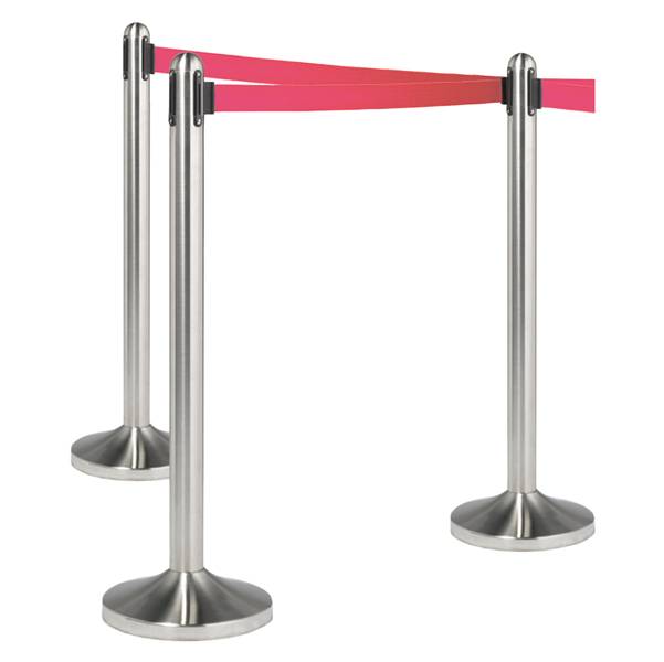 Colonnina Separa Code Securit - RS-RT-RVS-RD-SET (Acciaio con Nastro Rosso)-0