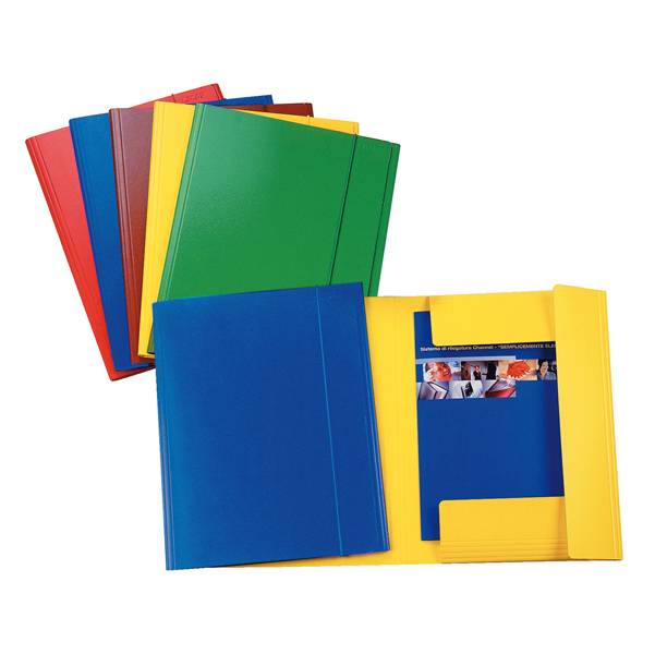 Cartella 3 Lembi con Elastico in Presspan Esselte - 25x35 cm - 390342160 (Rosso Conf. 5)-0