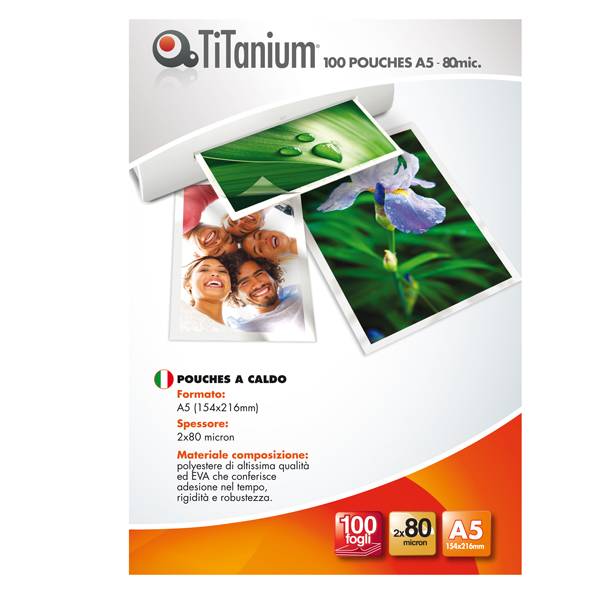 Pouches - A5 - 154x216 mm - 2x80micron - Titanium - conf. 100 pezzi-0