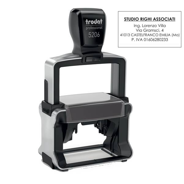 Timbro Professional 5206 - autoinchiostrante - personalizzabile - 56x33 mm - 8 righe - Trodat-0