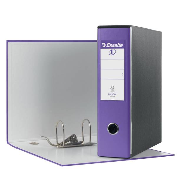 Registratori con custodia Esselte G53 Eurofile commerciale Dorso 8 cm cartone rivestito in PP lilla - 390753950-0