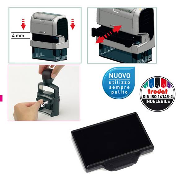 Trodat 6/56 timbro e inchiostro Nero 1 pz