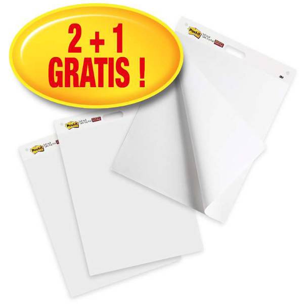 Lavagna adesiva Meeting Chart - bianco - Post-It - promo pack 2 +1 pezzi-0