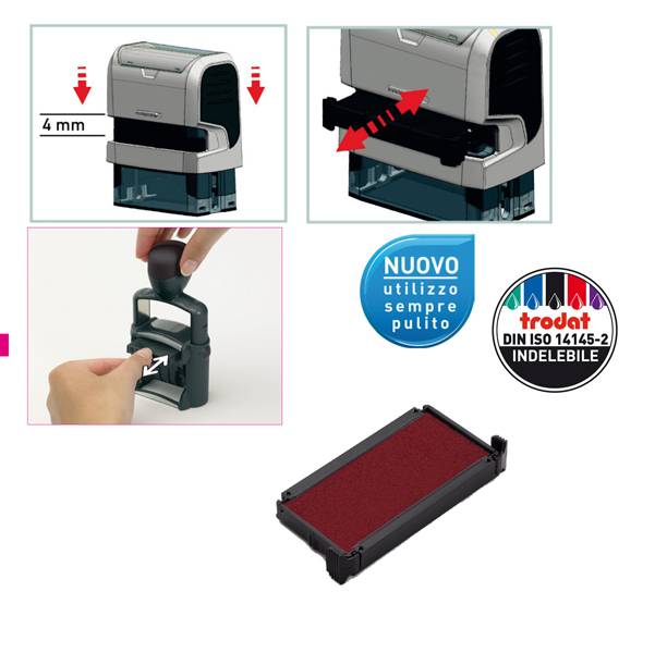 Trodat 6/4912 timbro e inchiostro Rosso 1 pz-0