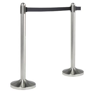 Colonnina Separa Code Securit - RS-RT-RVS-BL-SET (Acciaio con Nastro Nero)