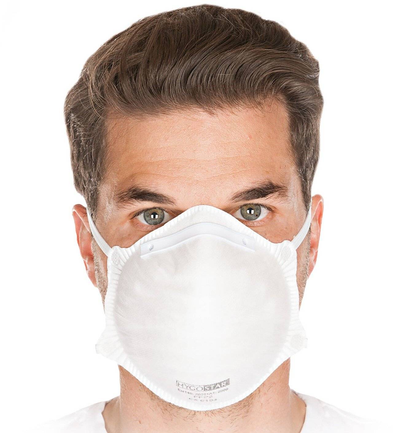 Maschera di protezione Hygostar FFP2, senza valvola, bianca, PU: 20 pezzi-0