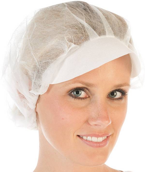 Cappello per berretti Hygostar con visiera in PP, bianco, 50cm