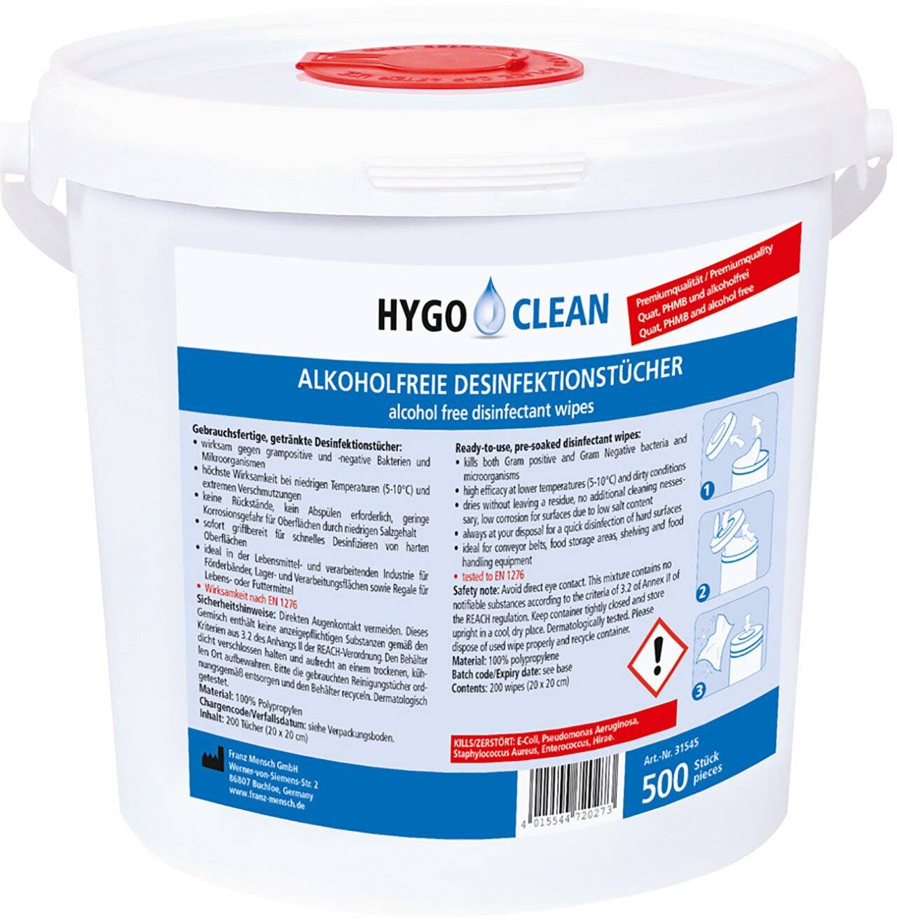 Salvietta disinfettante senza alcool, 20x20cm, PP, scatola dispenser, blu, 200 pezzi/scatola-0