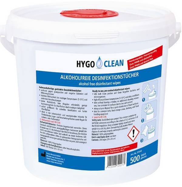 Salvietta disinfettante senza alcool, 20x20cm, PP, scatola dispenser, blu, 200 pezzi/scatola