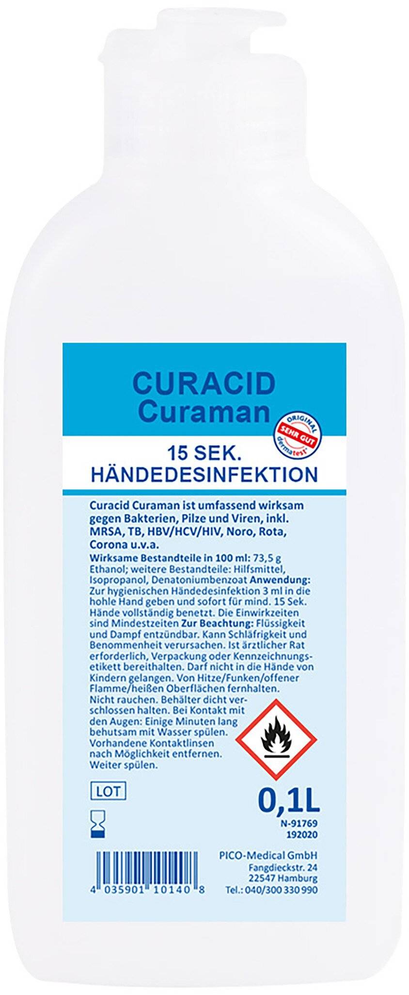 HygoClean disinfezione delle mani a base di alcol, biocida da 0,5 litri, completamente virucida-0