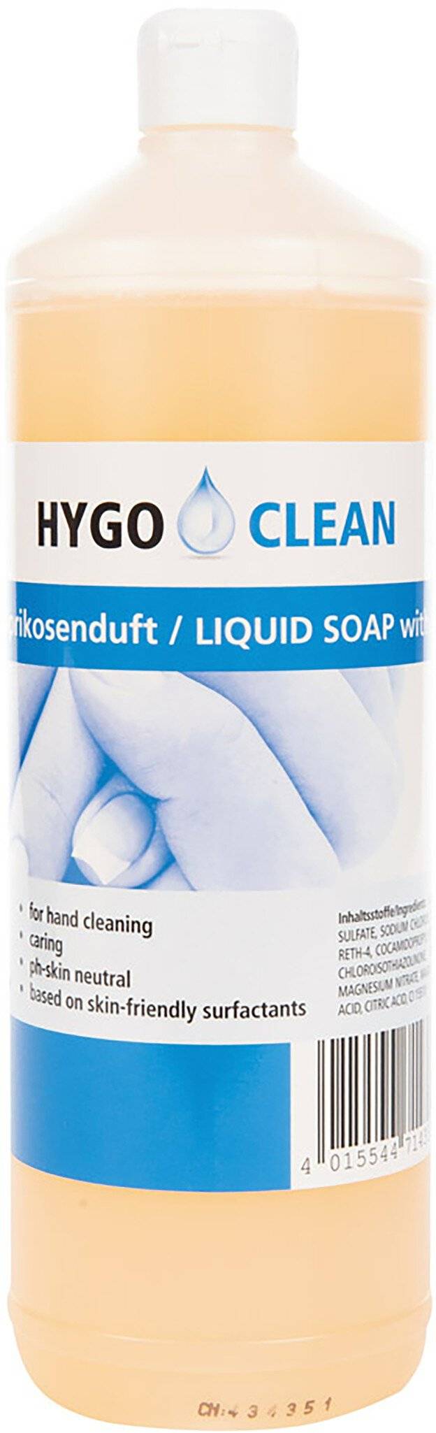 Sapone liquido HygoClean per la pulizia delle mani, 1l, albicocca pH neutro, nutriente-0