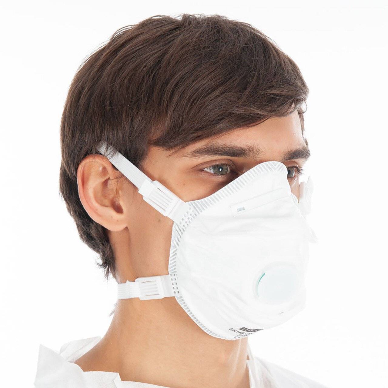 Maschera di protezione Hygostar Dolomit FFP3 D, con valvola, bianco, PU: 10 pezzi-0