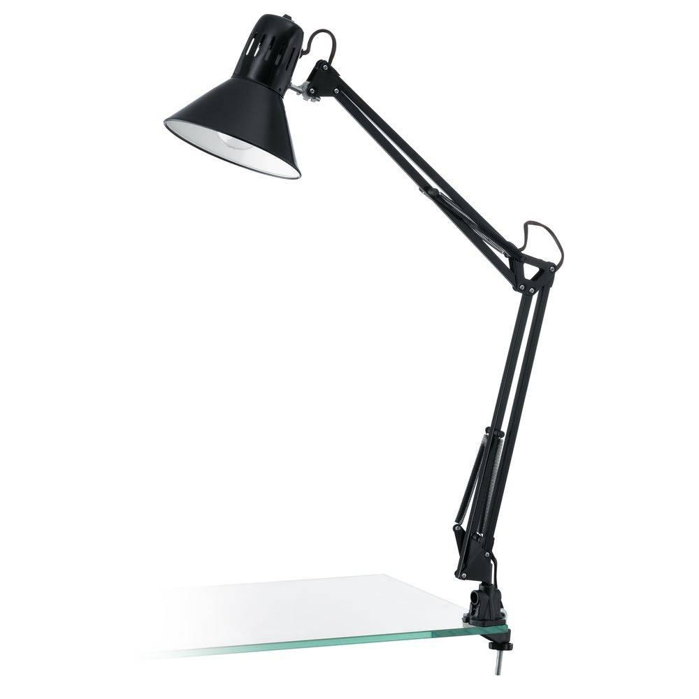 Lampada Da Tavolo Contemporanea Firmo Acciaio Nero Nero Lucido 1 Luce E27-0