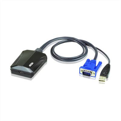 ATEN KVM Adattatore [1x Spina VGA, Spina A USB 2.0 - 1x Presa Mini B USB 2.0]  Nero