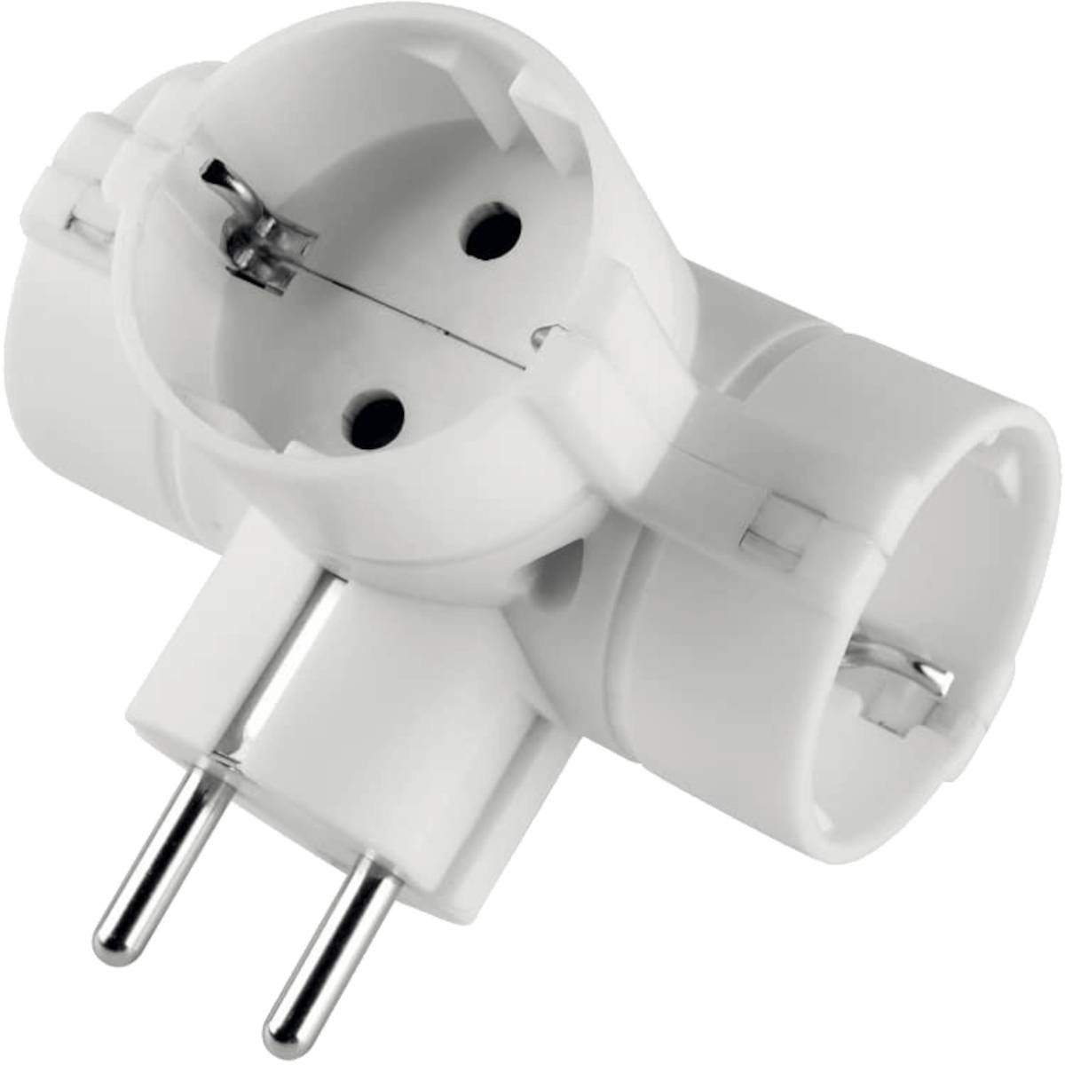 Adattatore 3 prese Schuko 16A con spina Schuko - Adattatore triplo con 3 prese schuko 2 poli + terra 16A-0