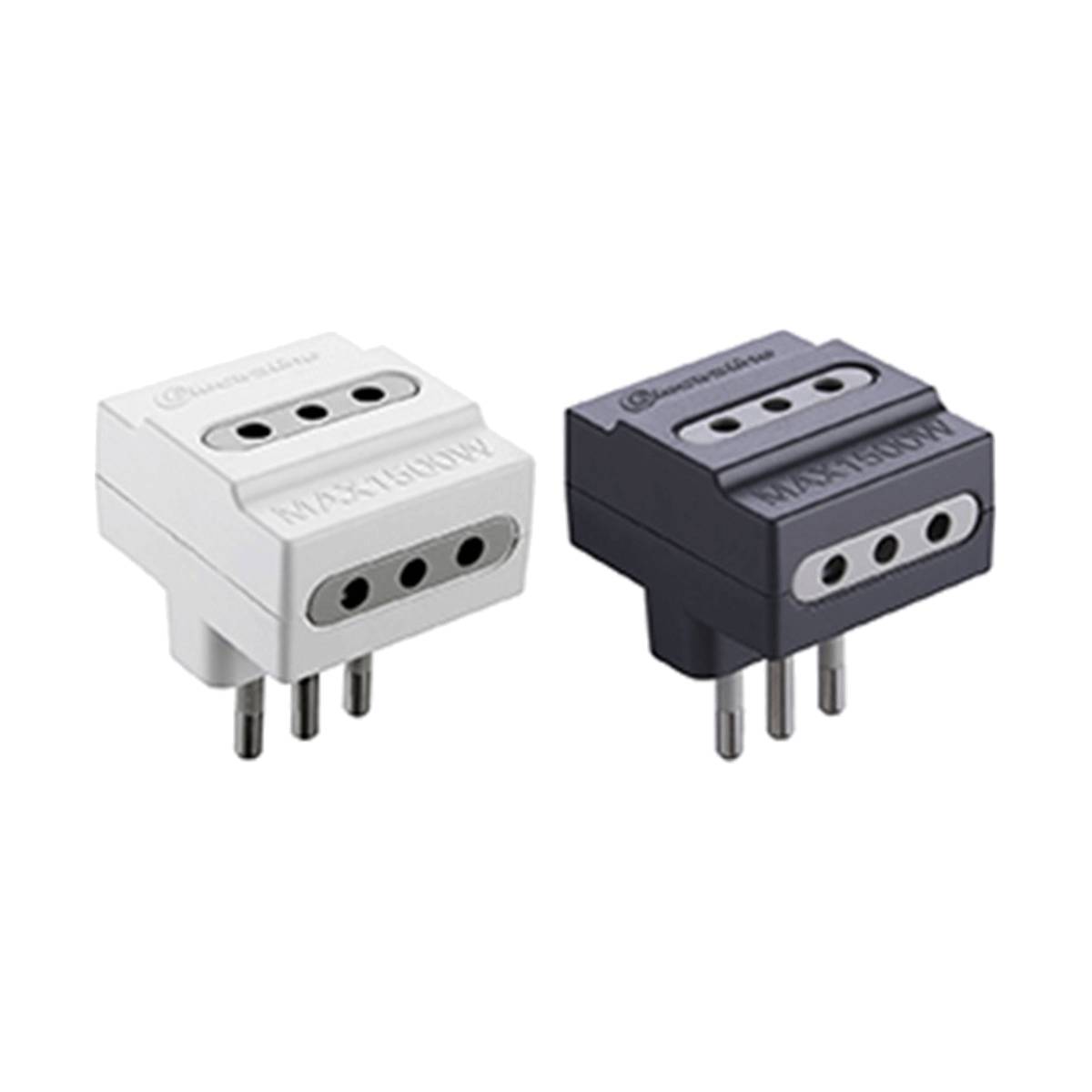 Adattatore spina S11 (piccola) e 3 prese piccole 10A - Adattatore triplo con 3 prese 2 poli + terra-0