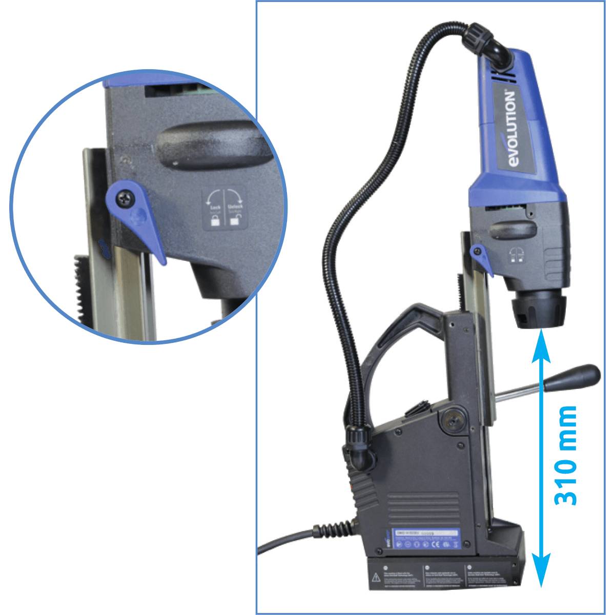 Trapano a supporto magnetico professionale - regolazione meccanica-2