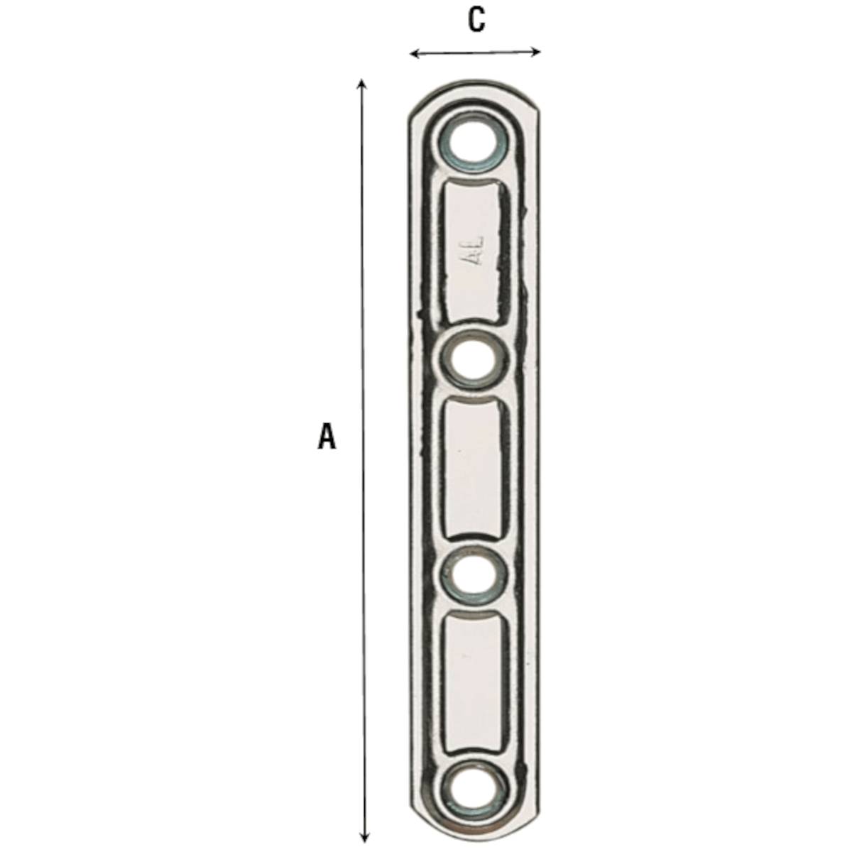 Lastrine stampate dritte - 4 fori. Spessore 2,3 mm.-0
