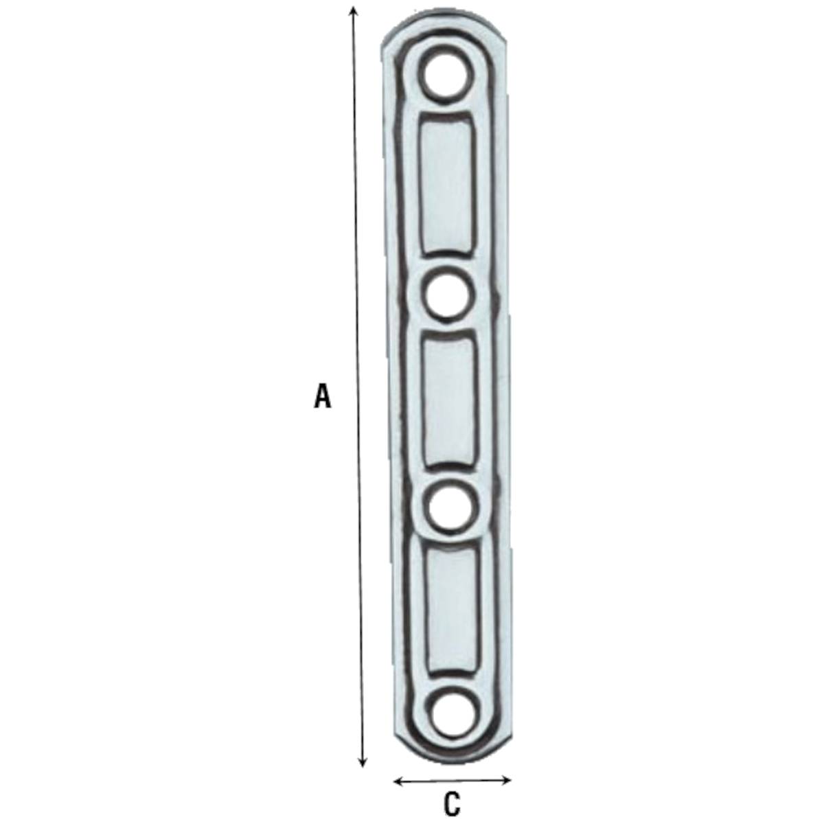Lastrine stampate dritte - 4 fori. Spessore 2,3 mm.-1