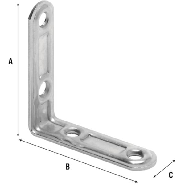 Lastrine stampate ad angolo - 4 fori. Spessore 2,3 mm.