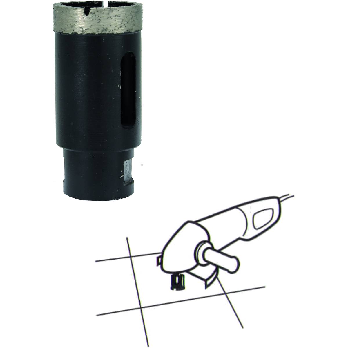 Foretto diamantato utilizzo a secco LONG LIFE - filetto M14 per smerigliatrici angolari-2
